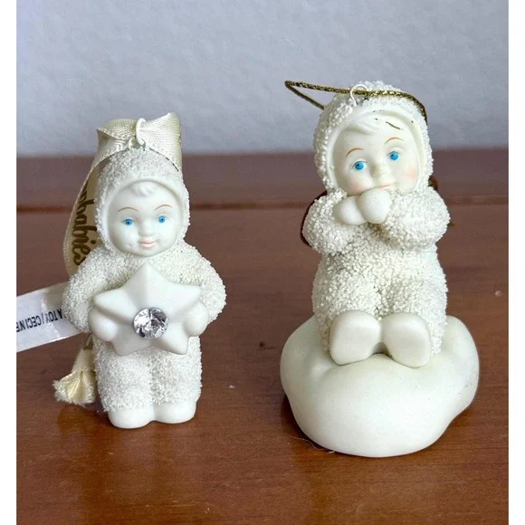Vtg Dept 56 Snowbabies Ornaments 1986 "Angelic Wishes" 2001 Retired "Starshine" - Picture 1 of 11